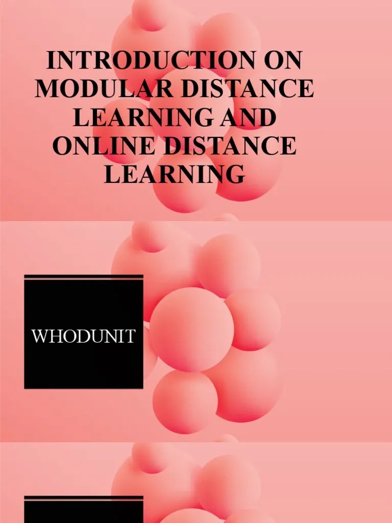 Modular Distance Learning PDF Educational Technology Learning