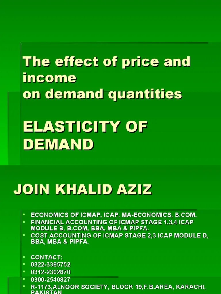 Elasticity of Demand PDF Demand Price Elasticity Of Demand