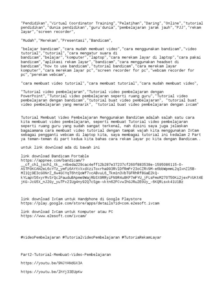 Keywords Bandicam | PDF