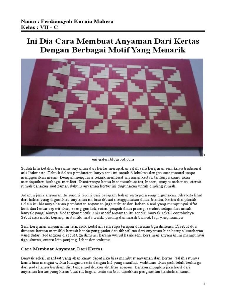 Anyaman Kertas | PDF
