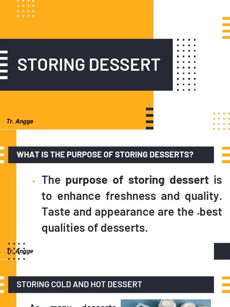 Storing Desserts PDF Egg As Food Custard