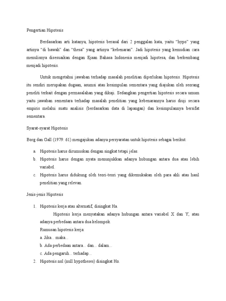 Materi Hipotesis | PDF