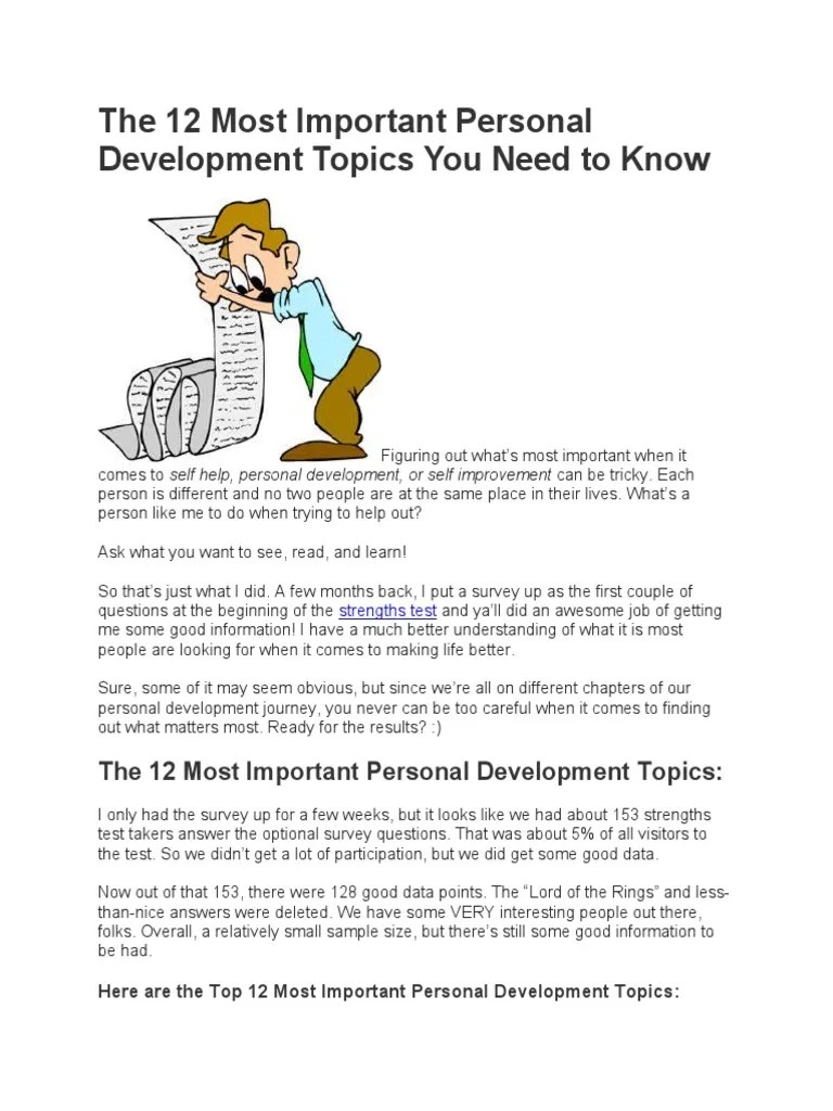 The 12 Most Important Personal Development Topics You Need To Know