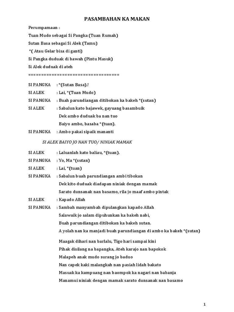 01 - PASAMBAHAN - KA - MAKAN - San | PDF
