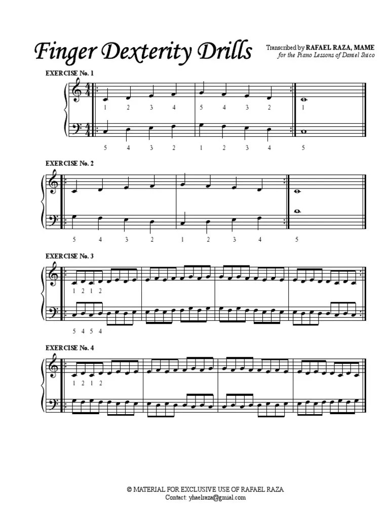 Finger Dexterity Exercises PDF