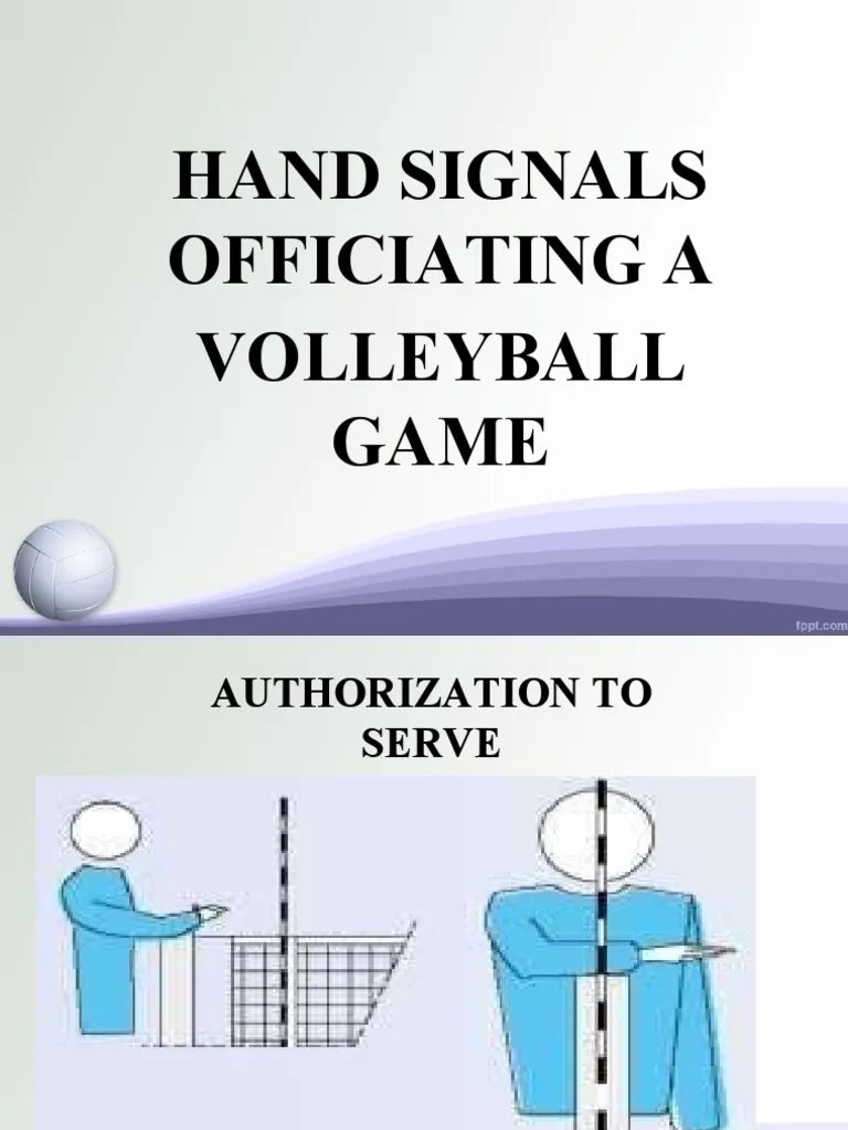 Hand Signals Officiating A Volleyball Game PDF