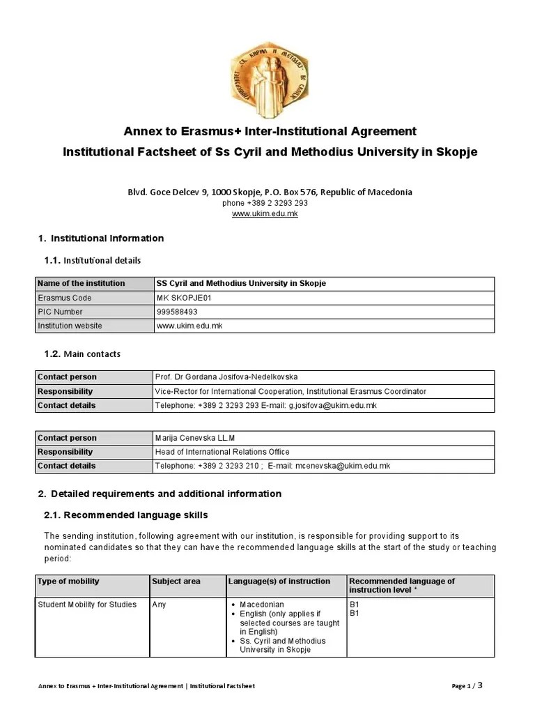 Erasmus Bilateral Agreement Template