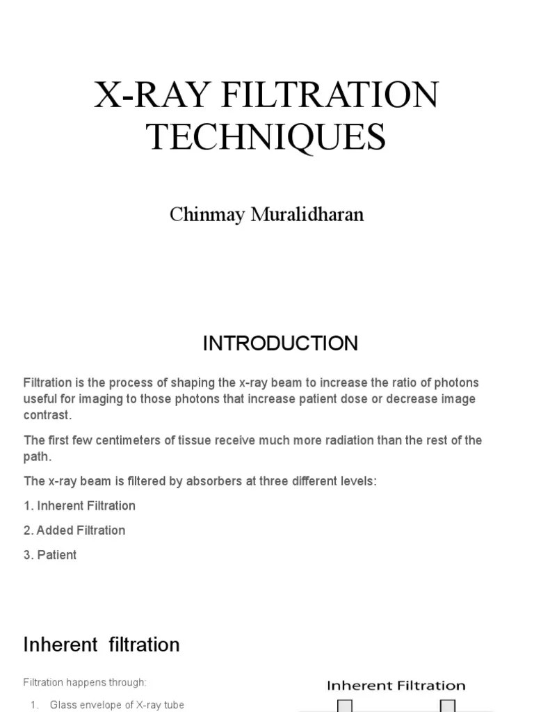 XRay Filtration Techniques PDF