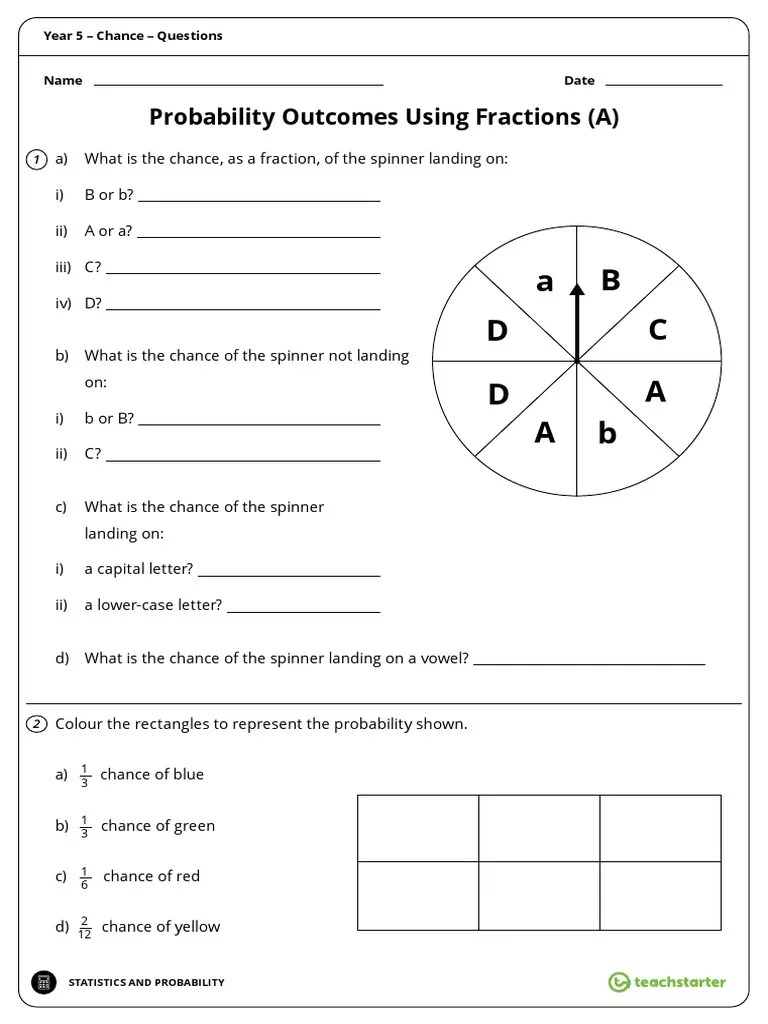 Chance Worksheets Year 5 PDF Probability Probability And Statistics