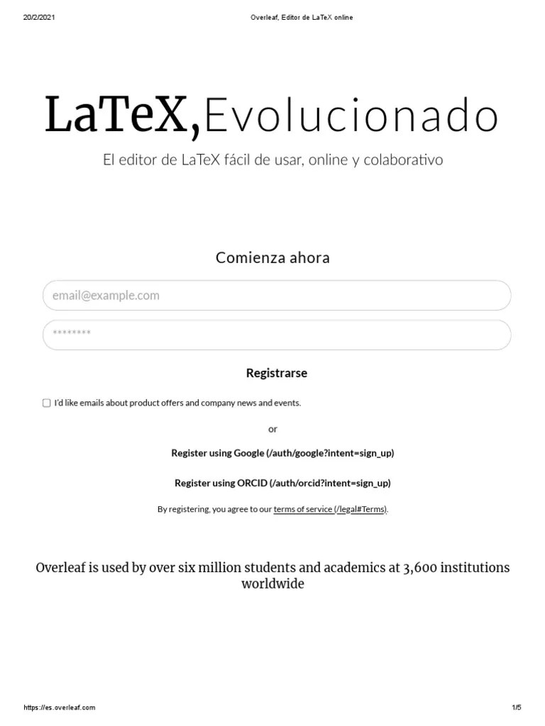 Overleaf, Editor de LaTeX Online PDF Informática y tecnología de la