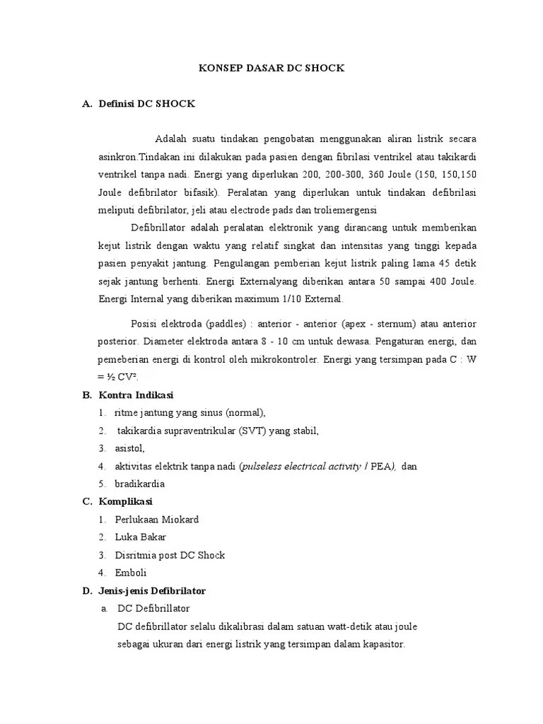 Konsep Dasar DC Shock Dan Ceklist PDF