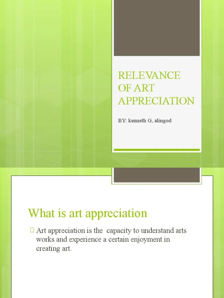 Relevance of Art Appreciation PDF