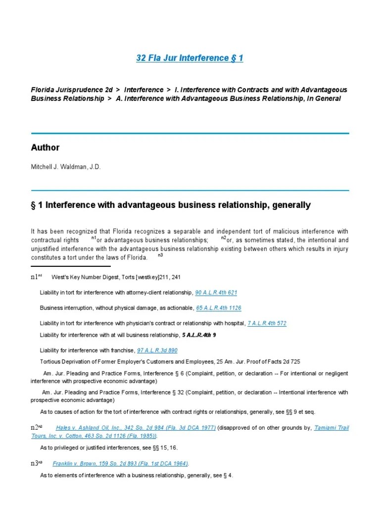 Tortious INterference With Business Relationship PDF Tortious