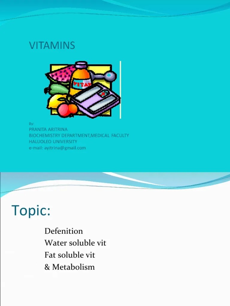 Understanding Vitamins Definitions, Classifications, Functions
