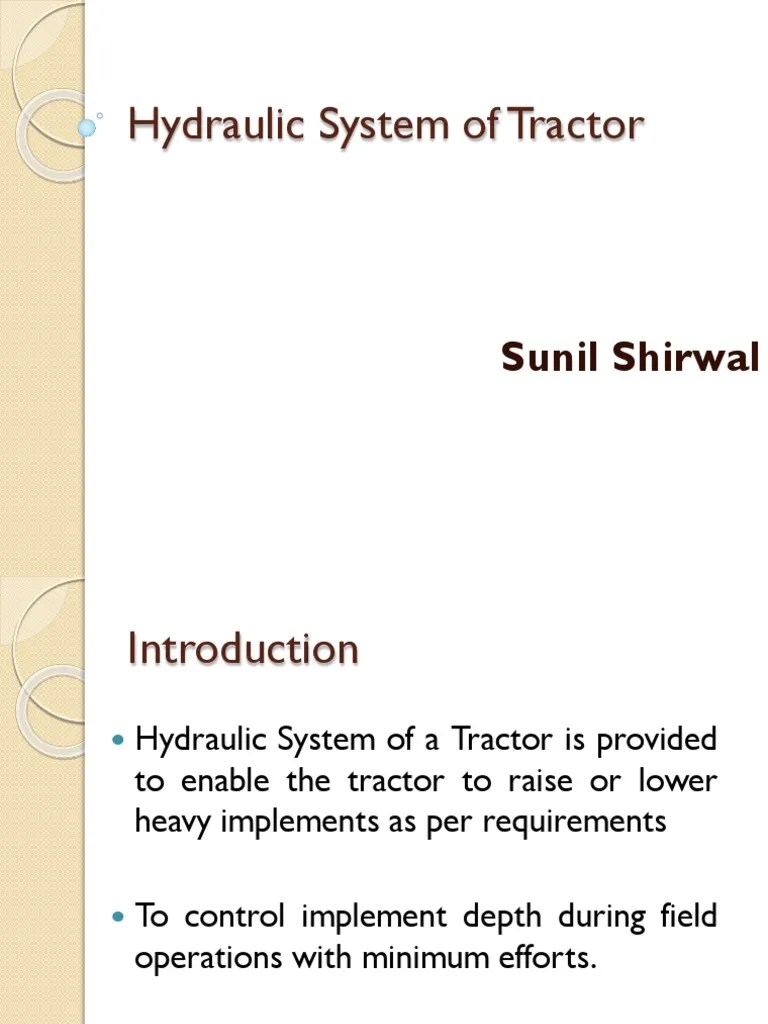 Hydraulic System of Tractor | PDF | Valve | Pump