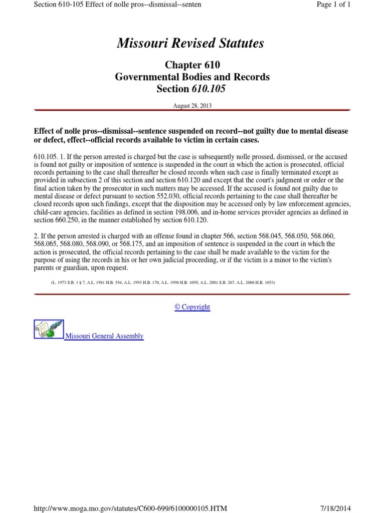 Missouri Revised Statutes 610.105 PDF Prosecutor Legal Procedure(01)