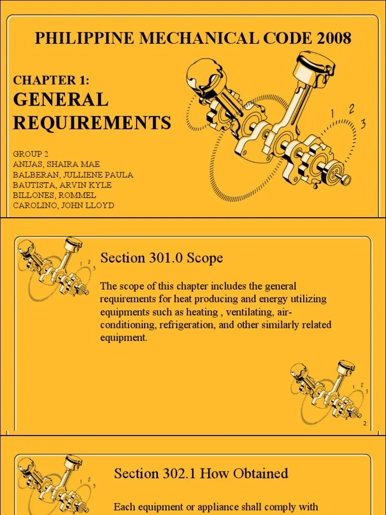 General Requirements Philippine Mechanical Code 2008 PDF Pipe (Fluid Conveyance) Wall