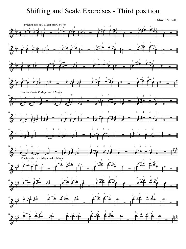 Shifting Exercises Third Position (Violin) Aline Pascutti PDF