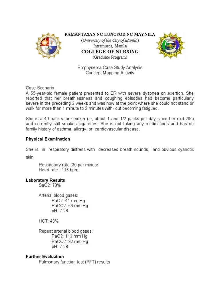 Emphysema Case Study Analysis PDF Chronic Obstructive Pulmonary