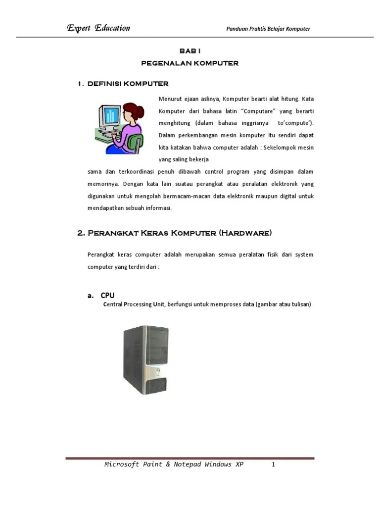 Modul Ms Paint Notepad Win XP 1 PDF
