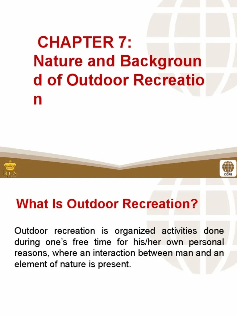 7 Nature And Background Of Outdoor Recreation | Pdf | Outdoor Recreation |  Physical Fitness