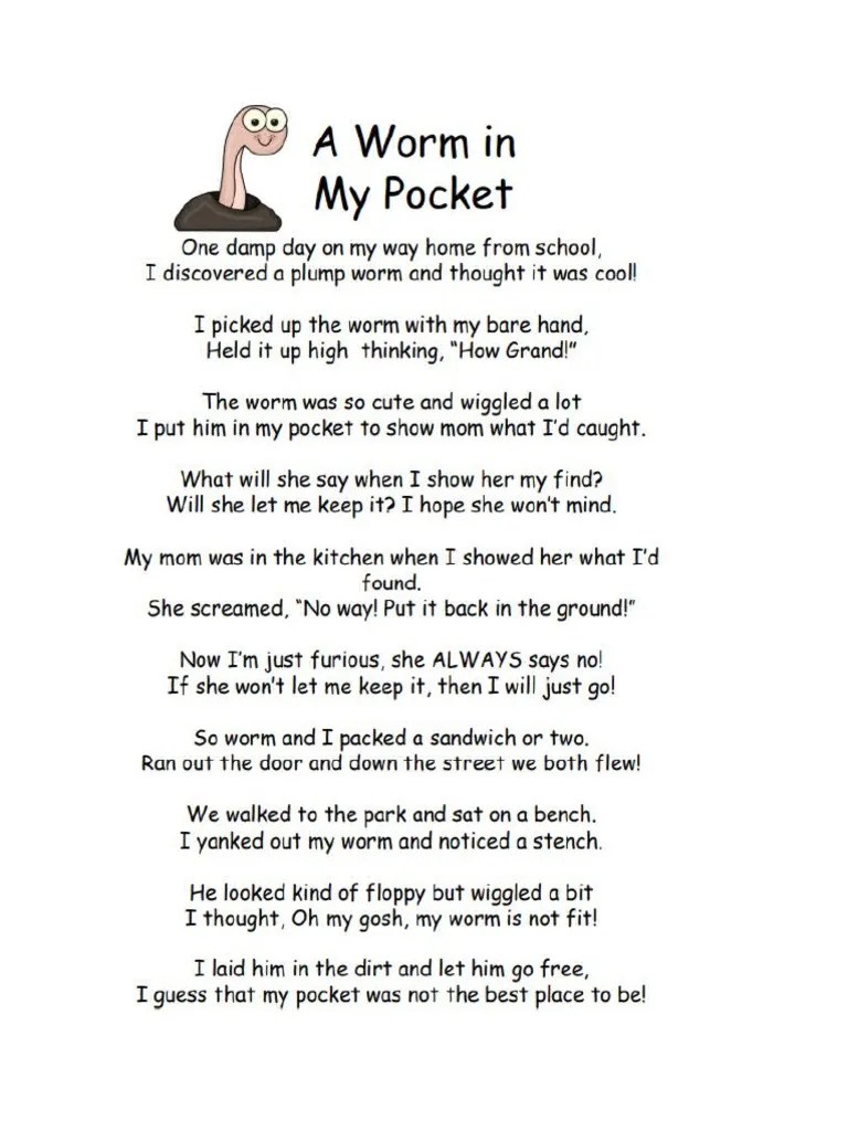 Worm in My Pocket Poem PDF