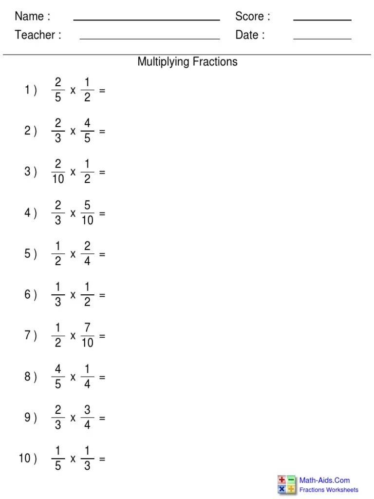 Fractions Multiply | Pdf