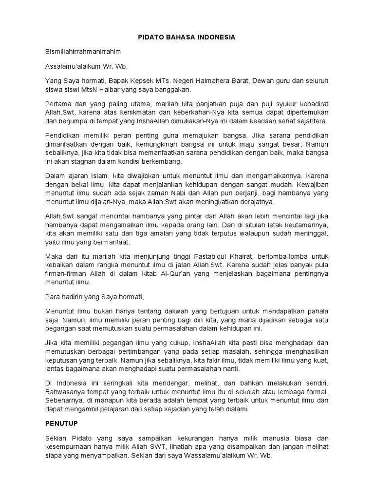 Pidato Bahasa Indonesia | PDF