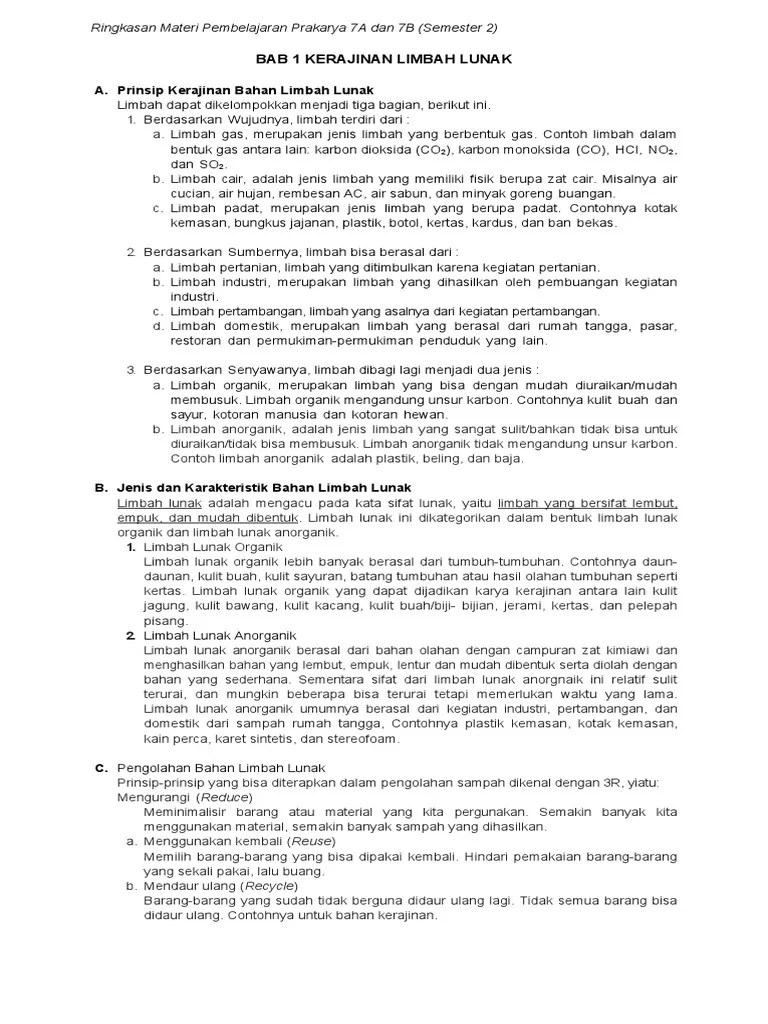 Bab 1 Kerajinan Limbah Lunak | PDF