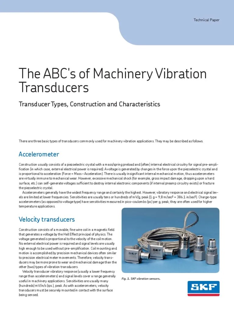EN ABCs of Machinery Vibration Transducers PDF Frequency Bearing