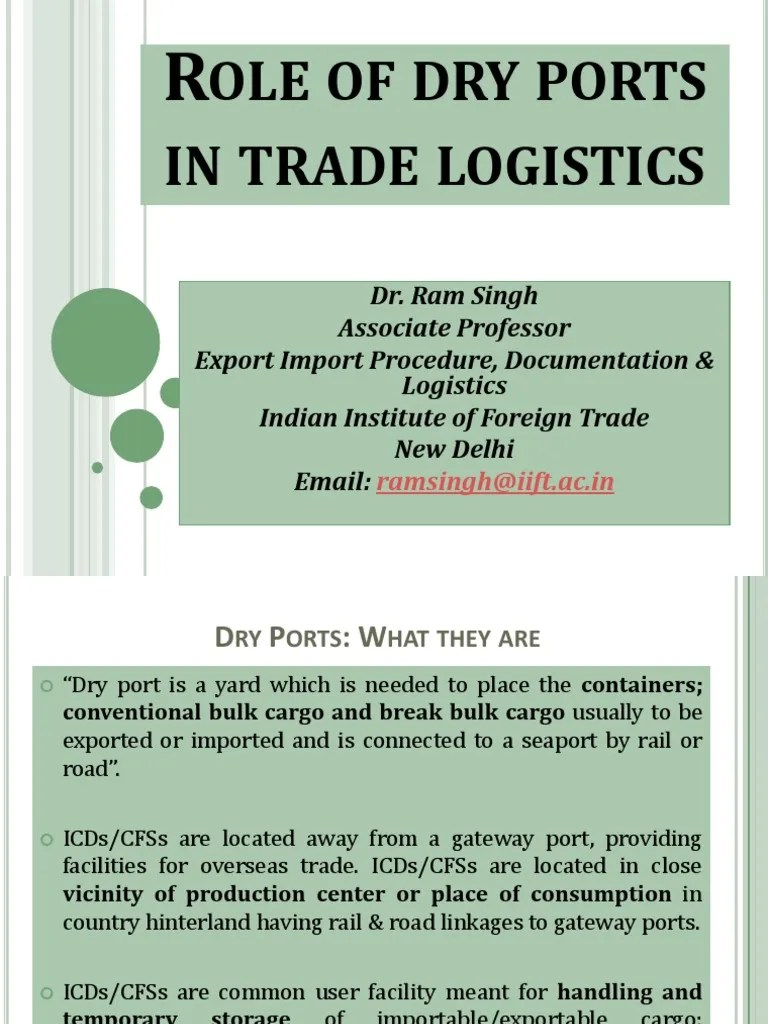 Role of Dry Ports PDF Containerization Port