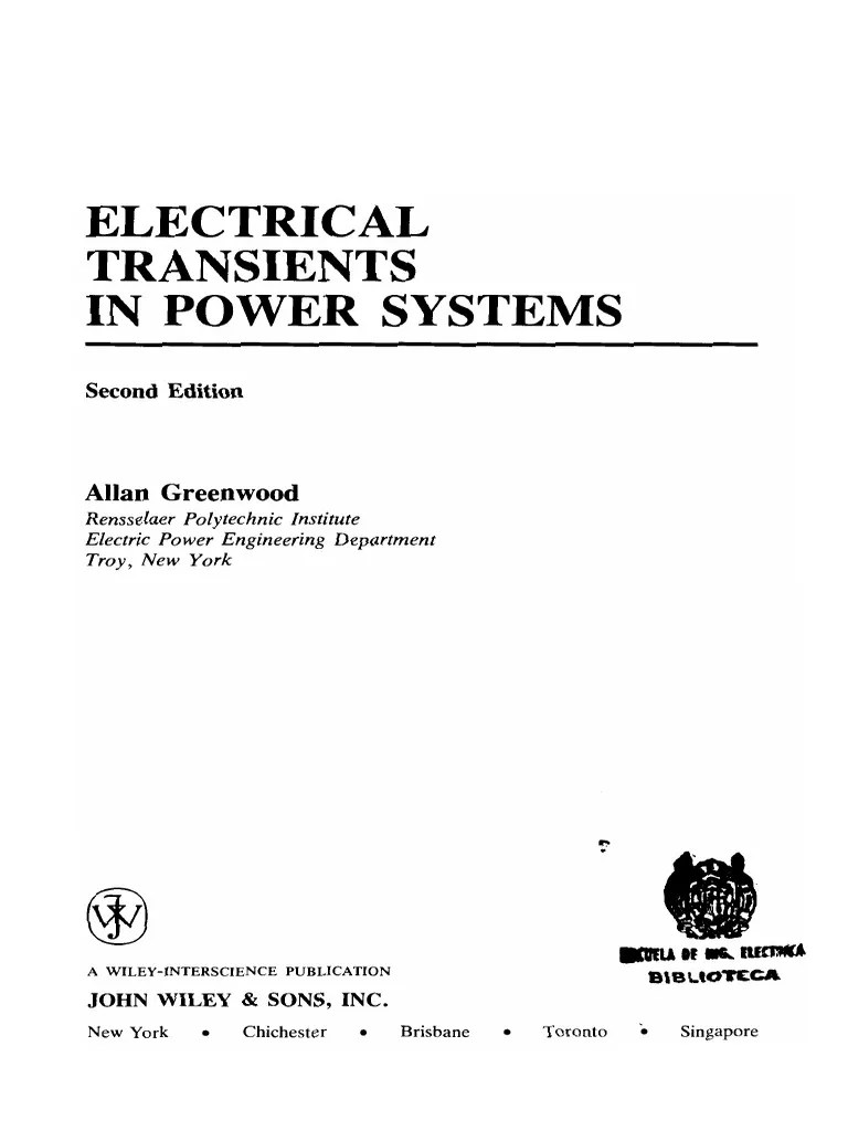 PDF Electrical Transients in Power Systems Allan Greenwood DL Unlocked