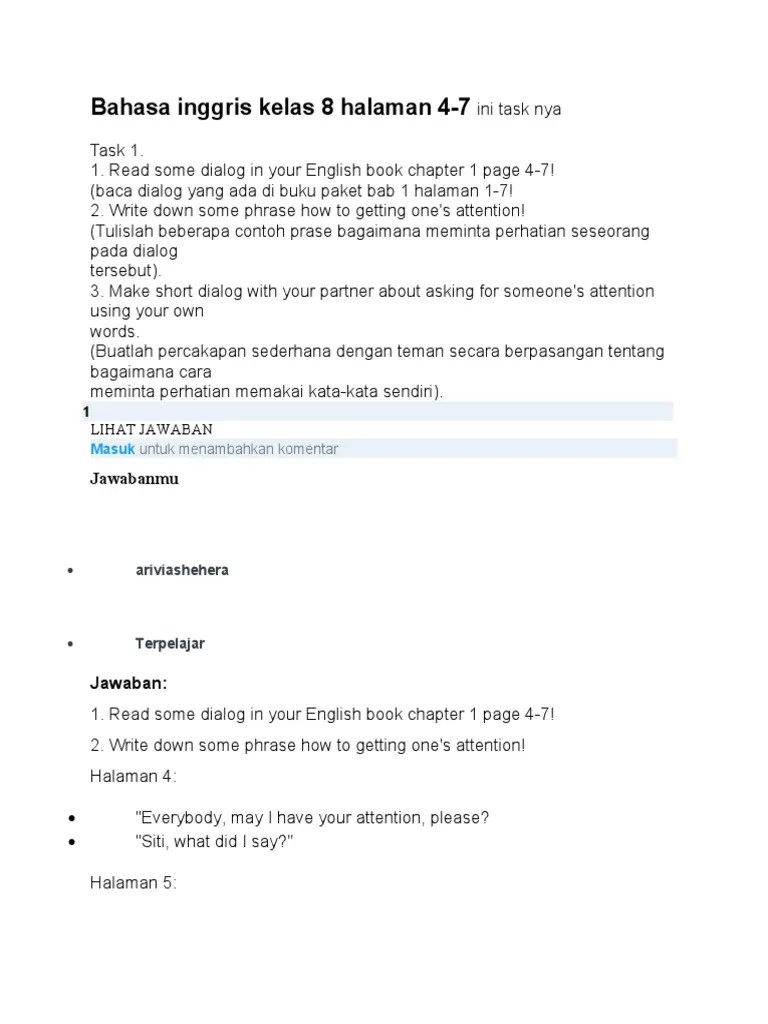 Bahasa Inggris Kelas 8 Halaman 4 CHAPTET 1 | PDF