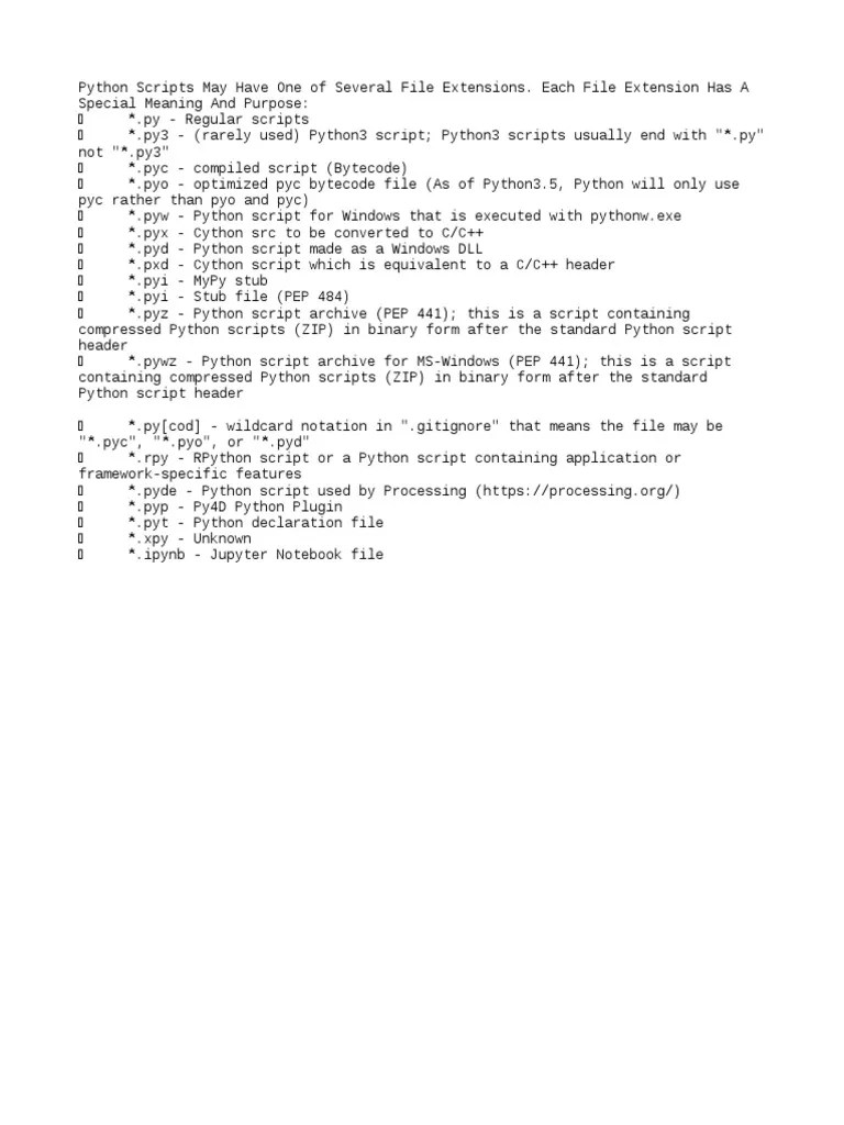 Python File Extensions PDF