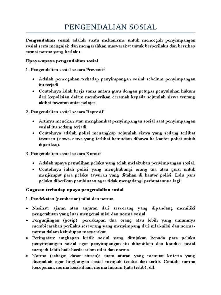Pengendalian Sosial | PDF