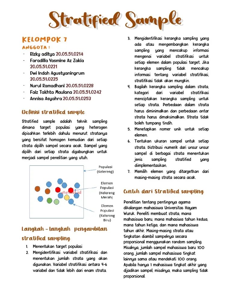Stratified Sample Kelompok 7 | PDF