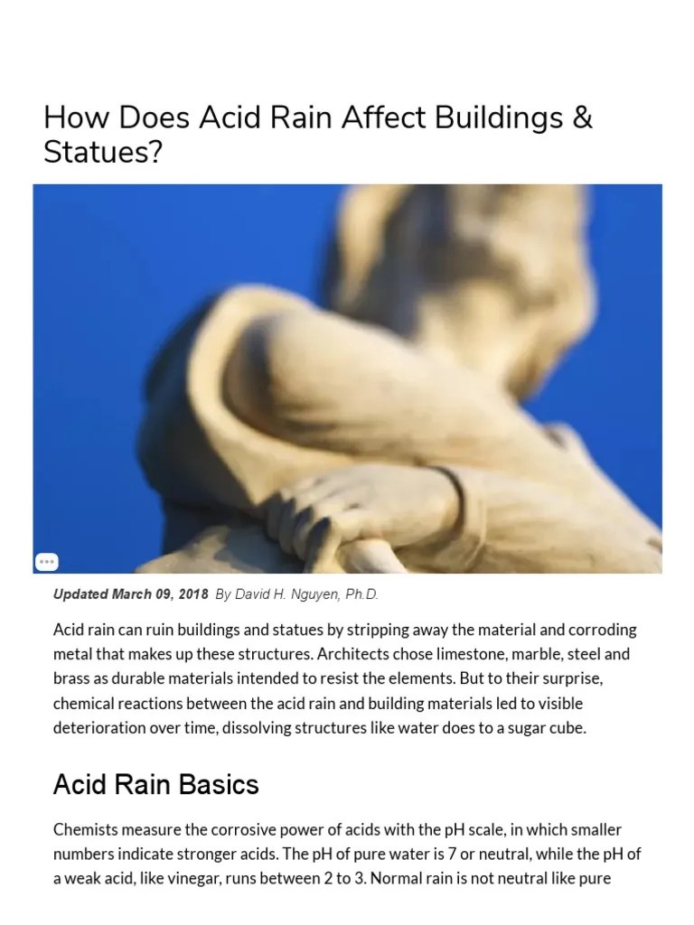 How Does Acid Rain Affect Buildings & Statues PDF Corrosion