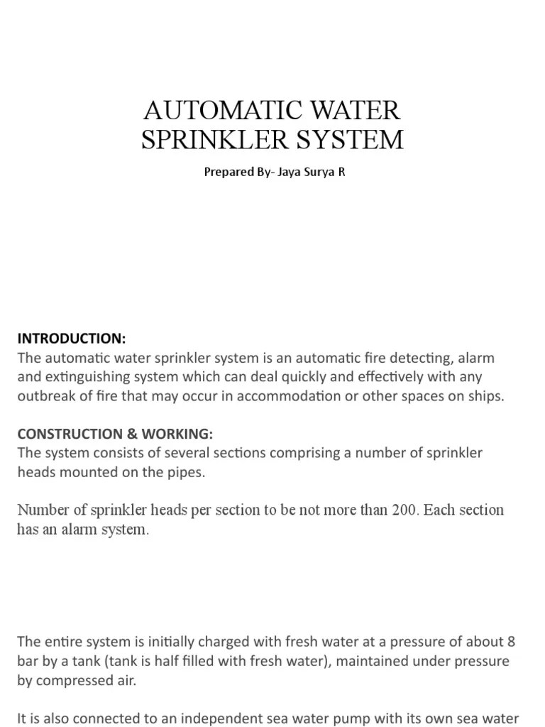 Automatic Water Sprinkler System | PDF