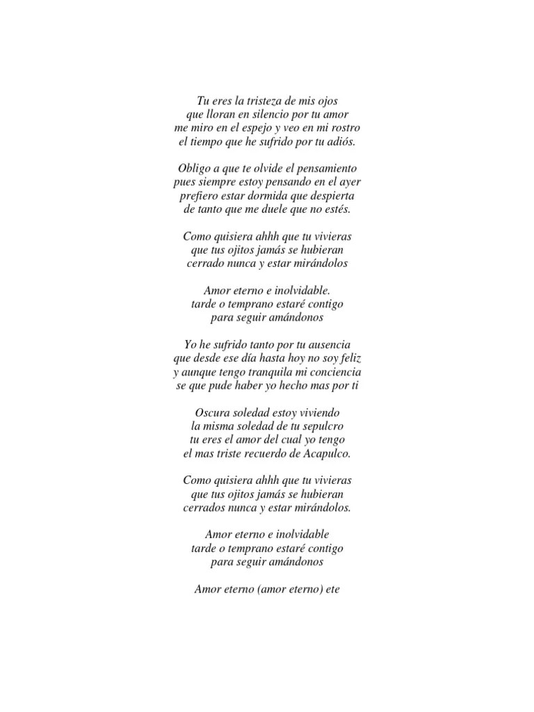 Tu eres la tristeza de mis ojos