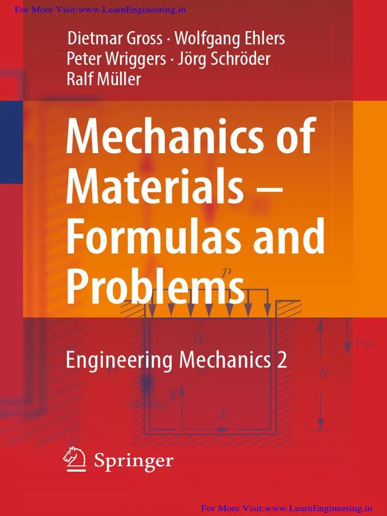 Mechanics of Materials Formulas and Problems Engineering Mechanics 2 by