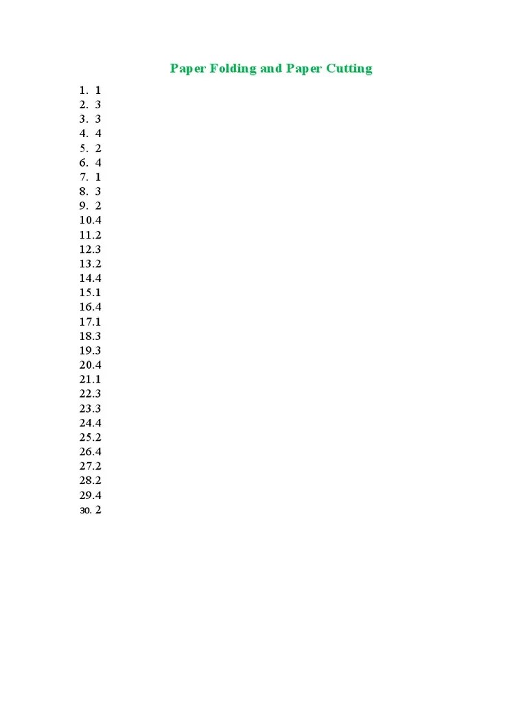 Paper Folding and Paper Cutting PDF