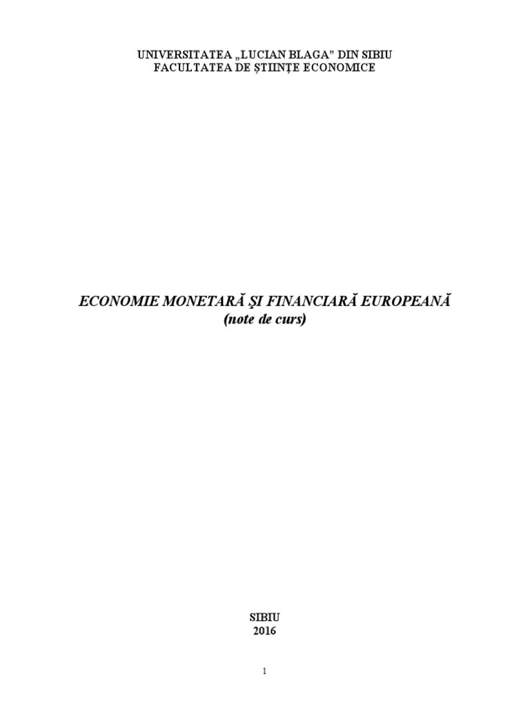 Economie Si Financiara Europeana PDF