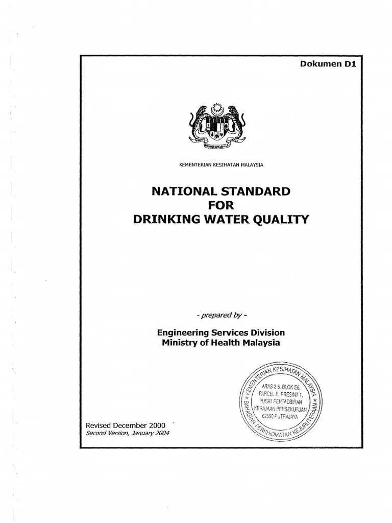 National Drinking Water Quality Standard PDF Water Quality