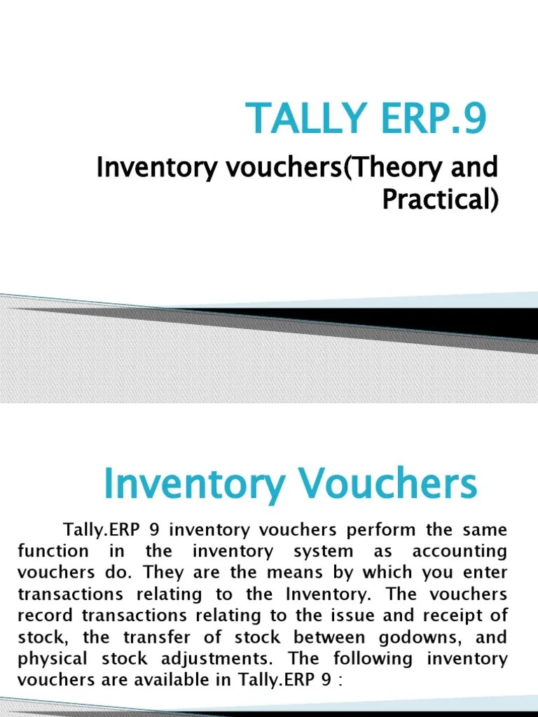 Tally ERP.9 (Inventory Vouchers) PDF Voucher Receipt