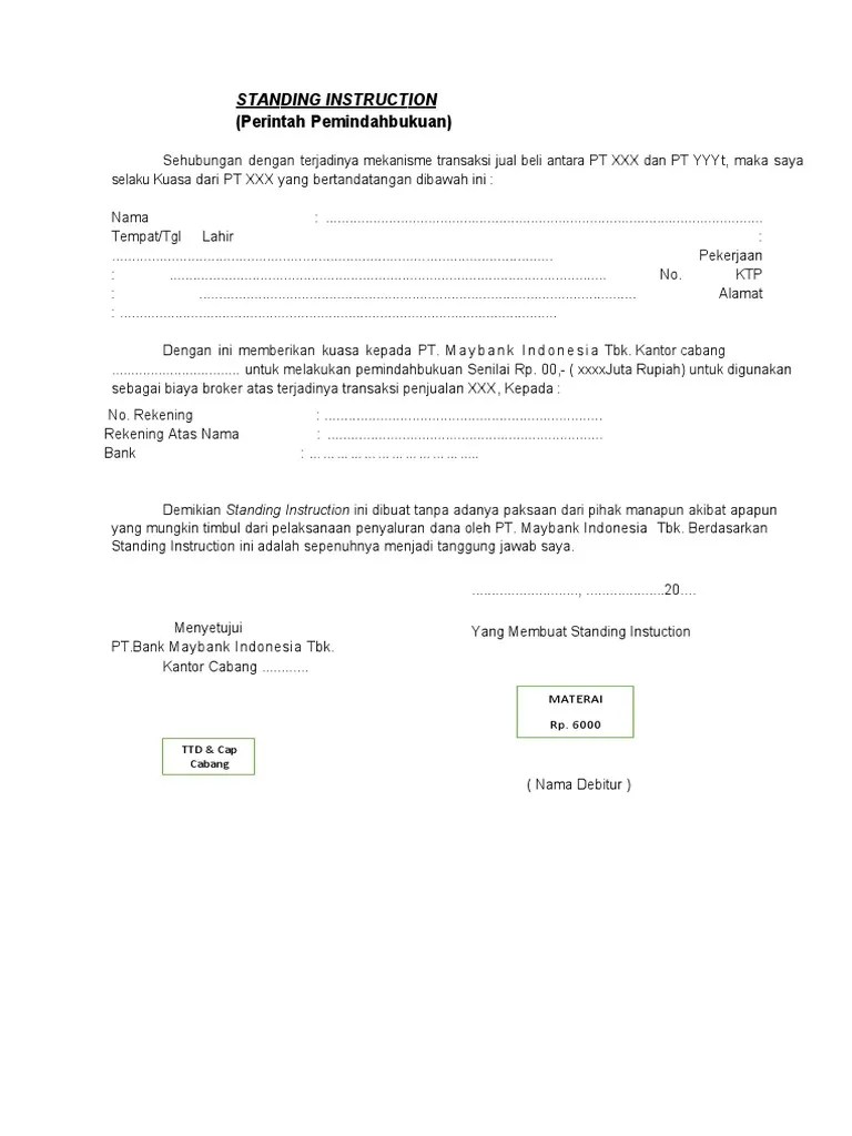 SURAT STANDING INSTRUCTIOn PDF