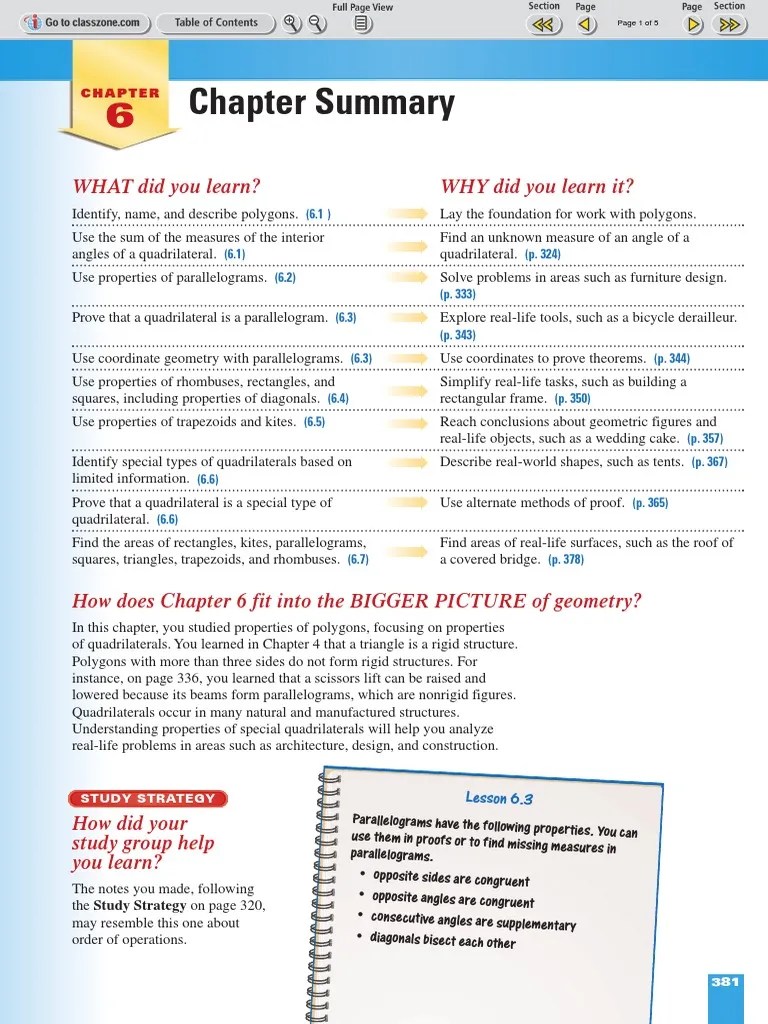 ML Geometry Chapter 6 Review-Test | PDF