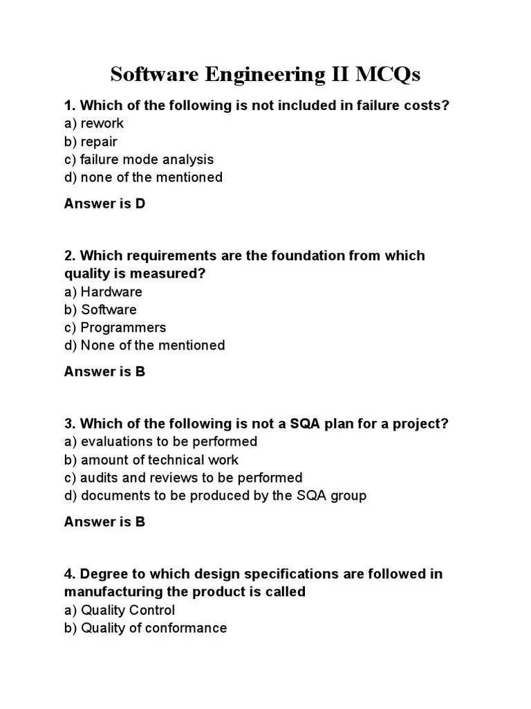 Software Engineering II MCQs PDF Software Testing Unified