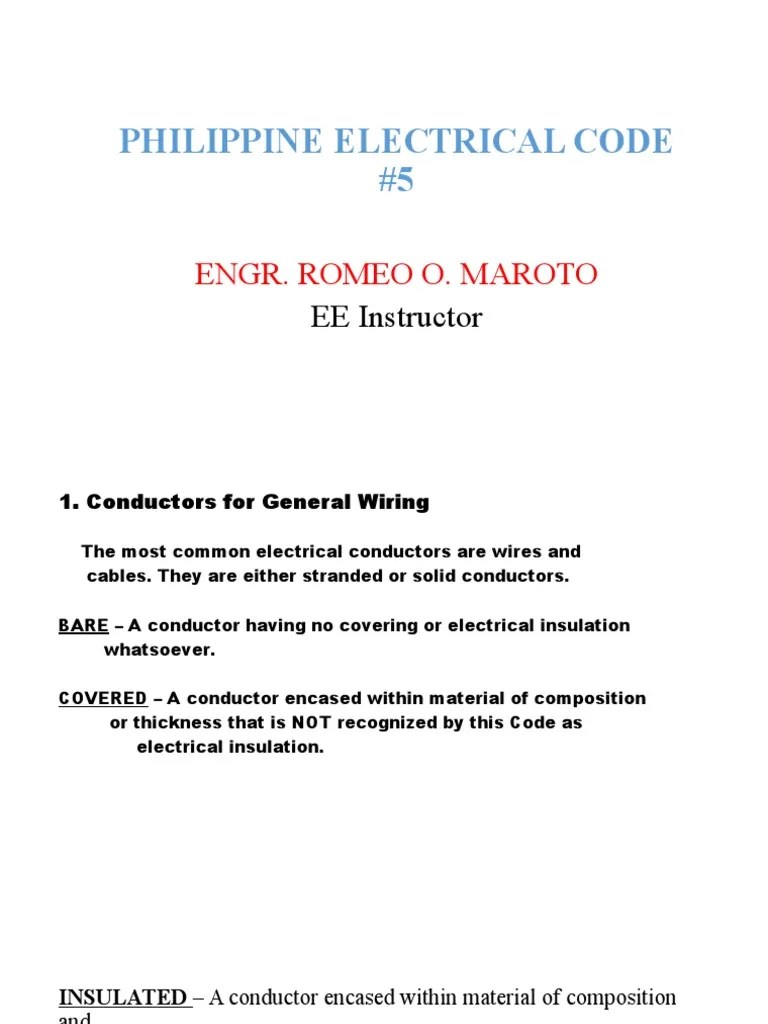 Philippine Electrical Code 5 PDF Electrical Wiring Switch