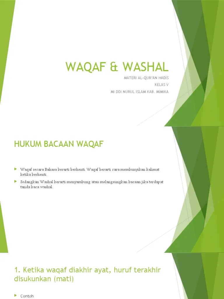 Materi Waqaf &amp; Washal | PDF