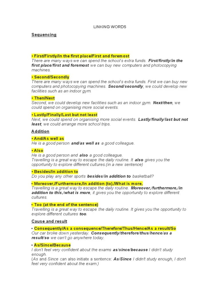 Sequencing First Place/first and Foremost We Can Buy New Computers and